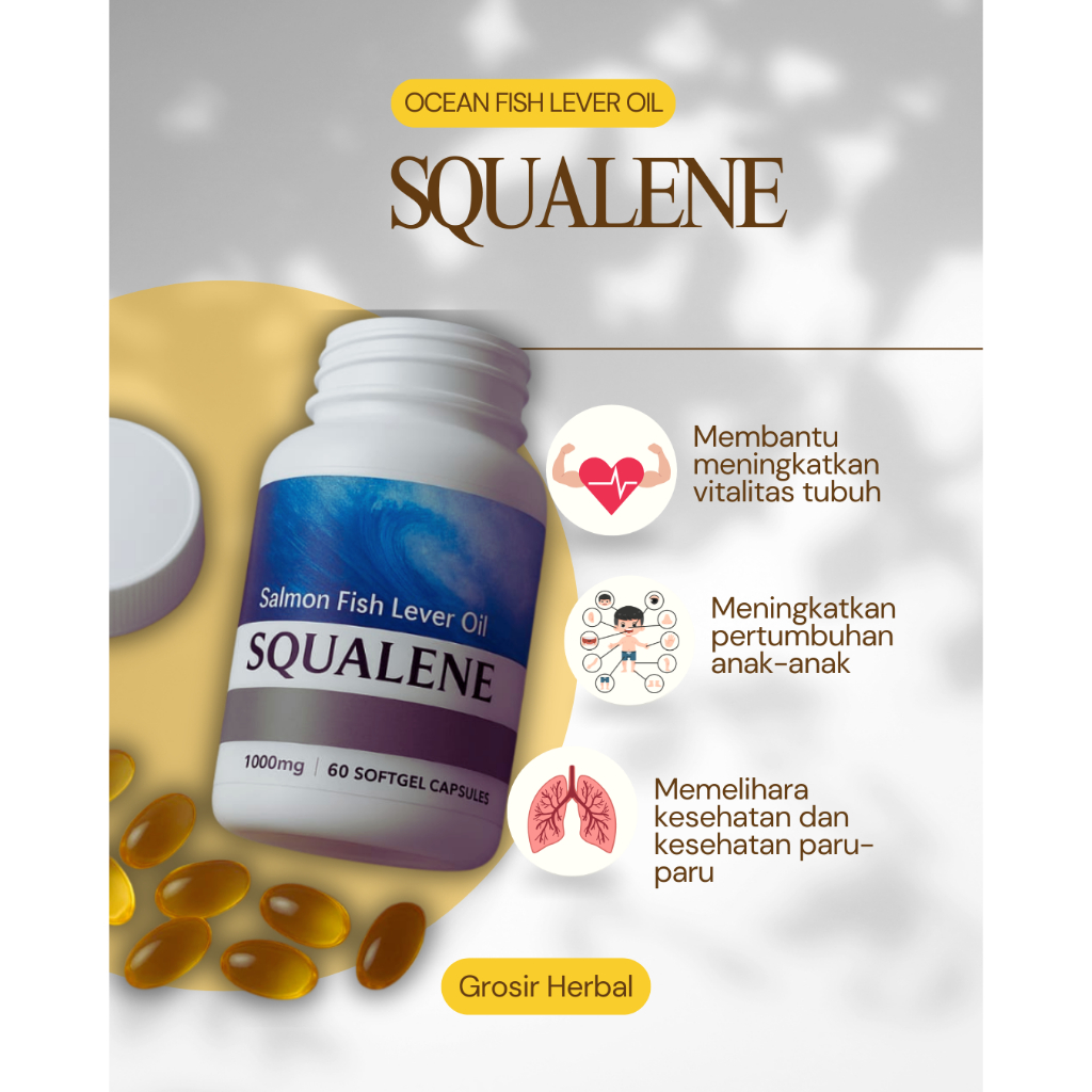 Kapsul Minyak Ikan Salmon Squalene Salmon Fish Lever Oil Minyak Ikan Salmon Softgel 100℅ Original