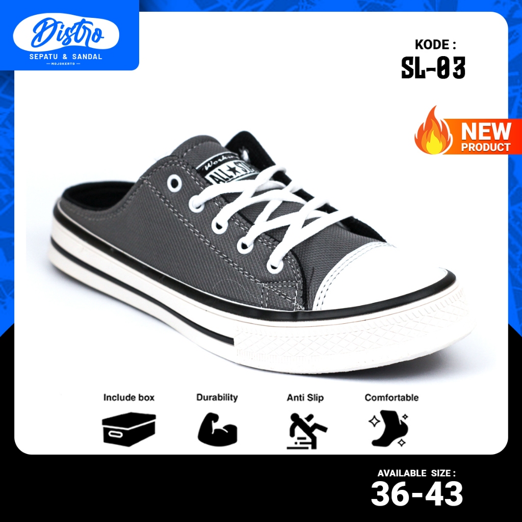 Sepatu Selop Wanita/Pria Import Working SL-03 Sepatu Sneakers Nyaman 100% Realpict Bisa COD