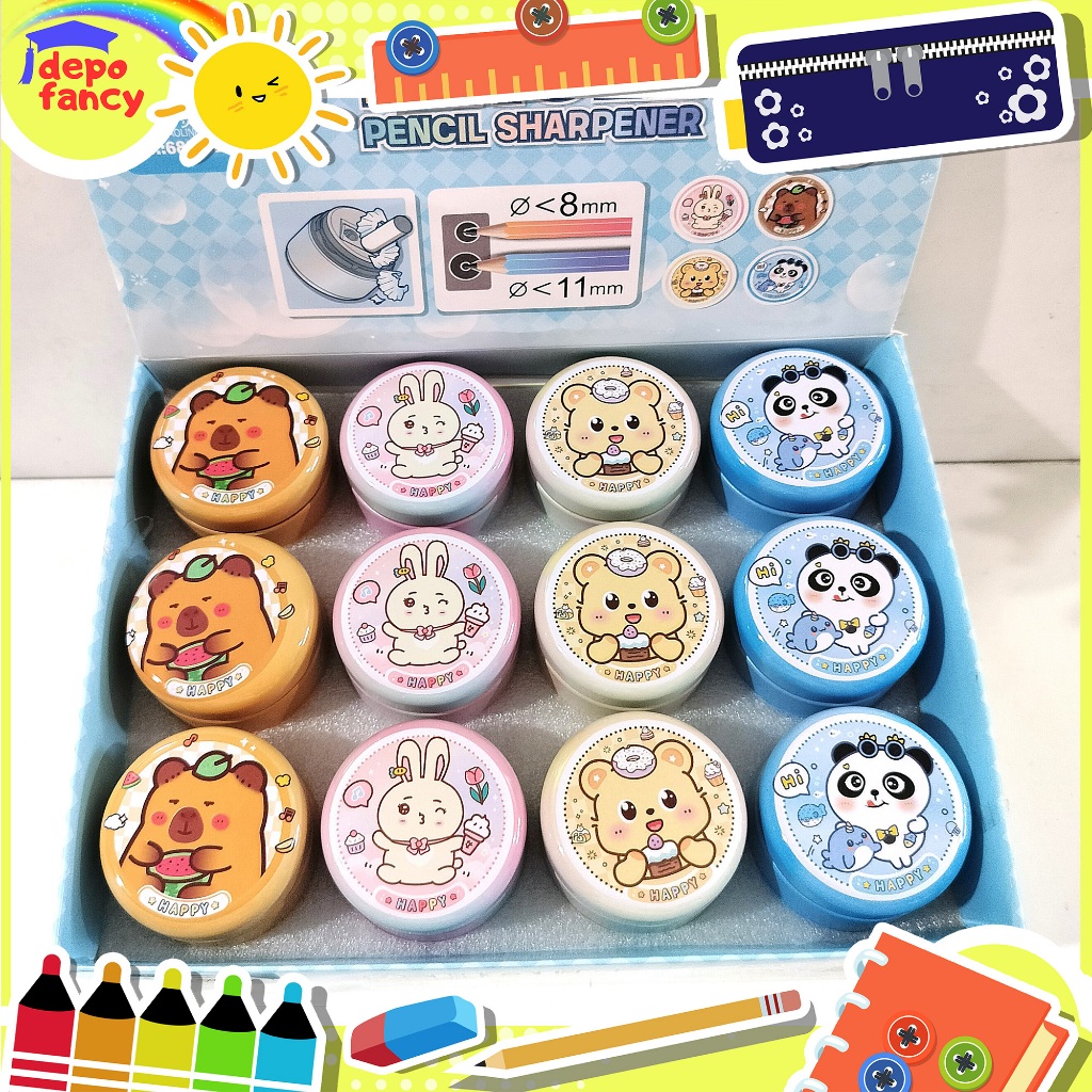 

PROMO! Rautan Pensil Kaleng 2 Lubang 6837-B Animals / Ongotan / Sharpener / Peruncing Pensil