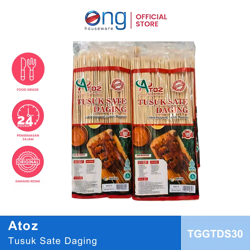 Ong Houseware - Ong Houseware Tusuk Sate Makassar Ayam Daging Kambing Sapi Sosis Bbq Bucket Bambu Pa