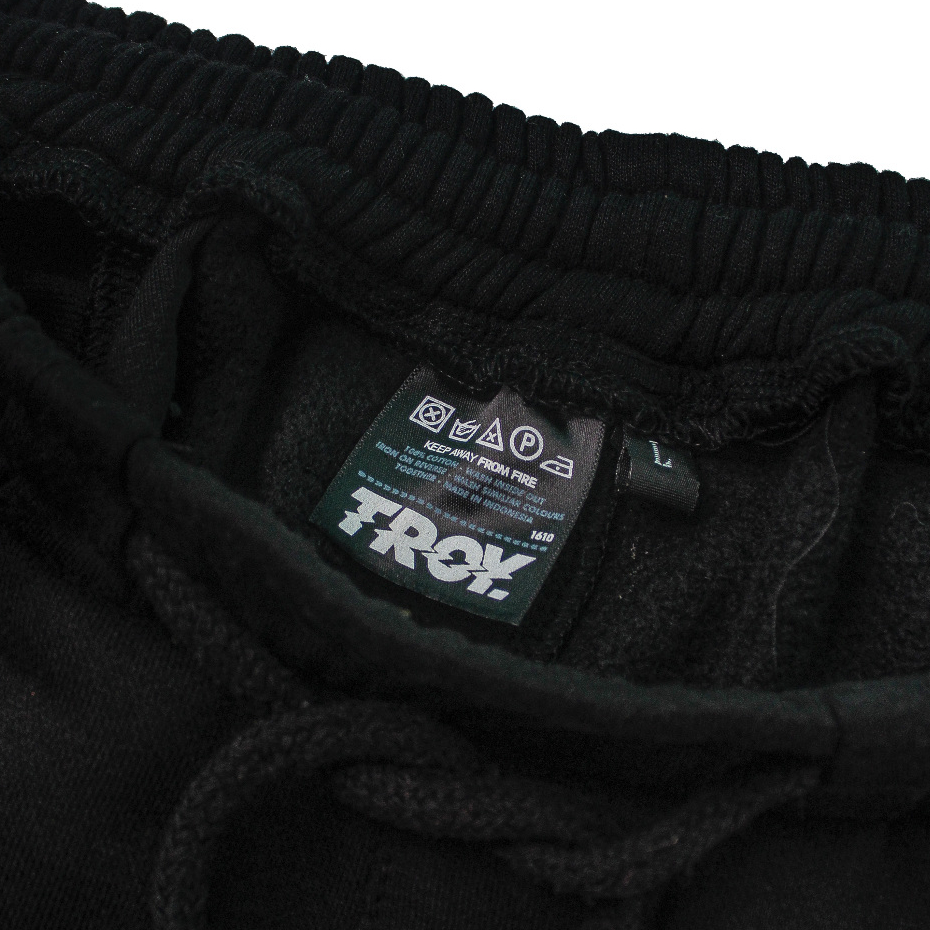 Troy Company Boardshort Fleece Black Signare - Celana Pendek Fleece Hitam PTN 3235