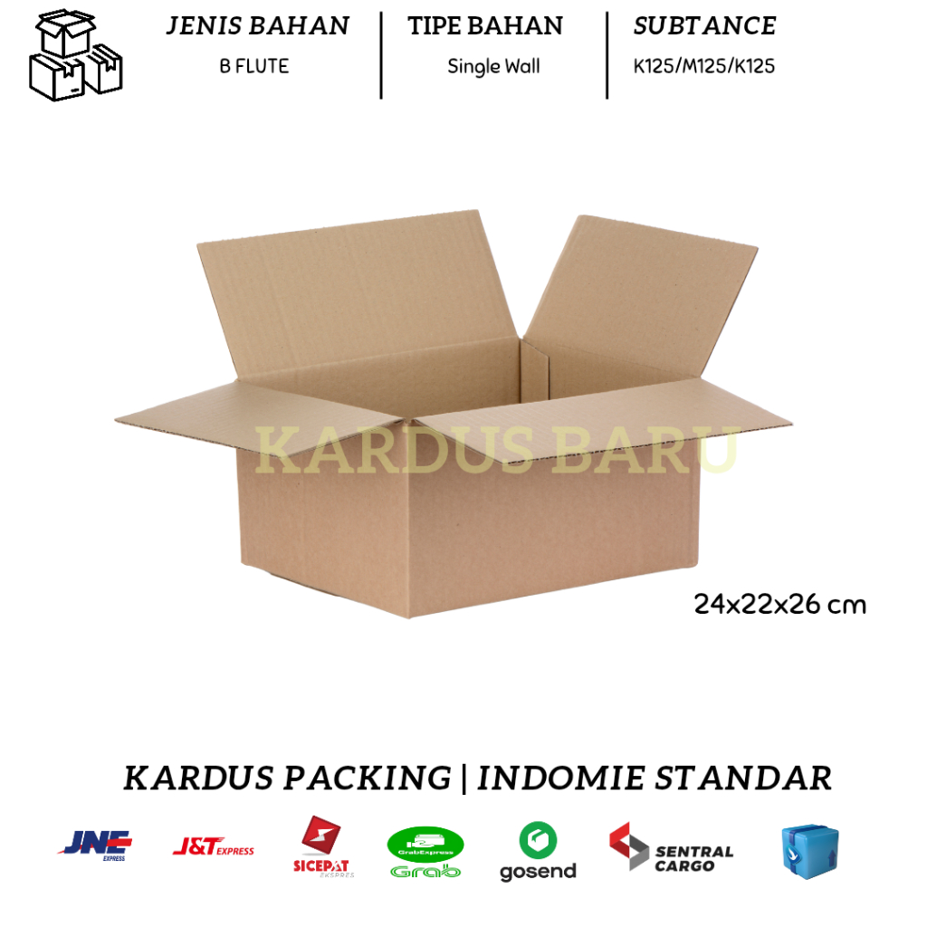 

Kardus Ukuran 24x22x26 cm | karton box | dus packing | kardus standar | kotak karton | bahan baru