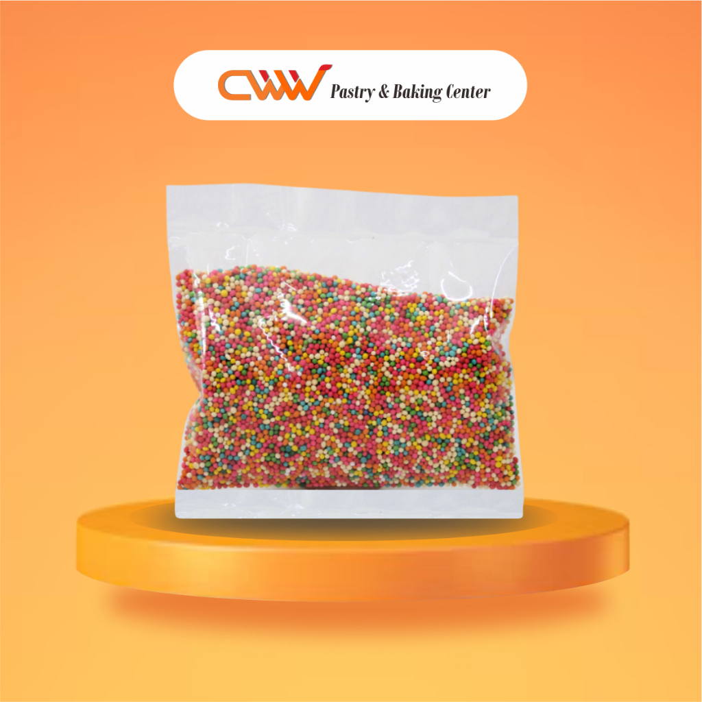 

Sugar Sprinkle Rainbow Warna Warni 50g 100g Spikel Trimit Bulat Bundar Kecil Topping Hiasan Kue Cake