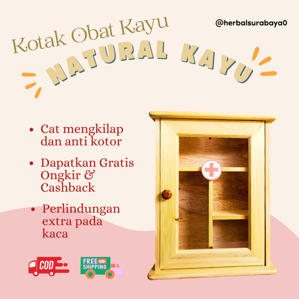 PROMO SPESIAL Kotak Obat Kayu | Kotak Obat KACA | Termurah | Finishing Glossy | Kotak P3K Dinding