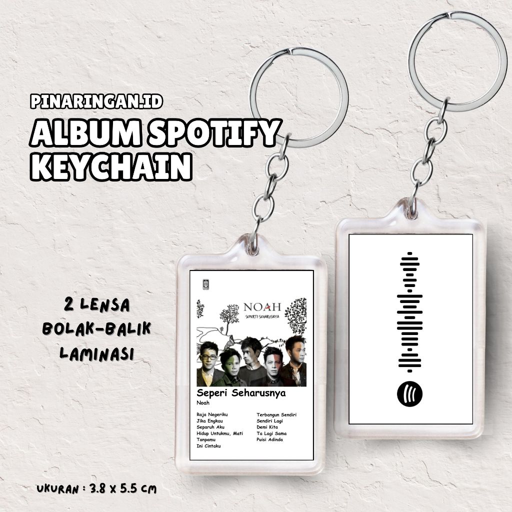 (Noah) GANCI PREMIUM ACRYLIC SPOTIFY ALBUM BISA DI SCAN DI SPOTIFY FULL LAMINASI GLOSSY