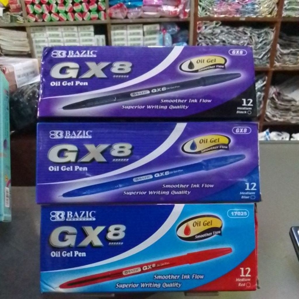PULPEN BAZIC GX 8 oil gel pen/ pack isi 12 pcs