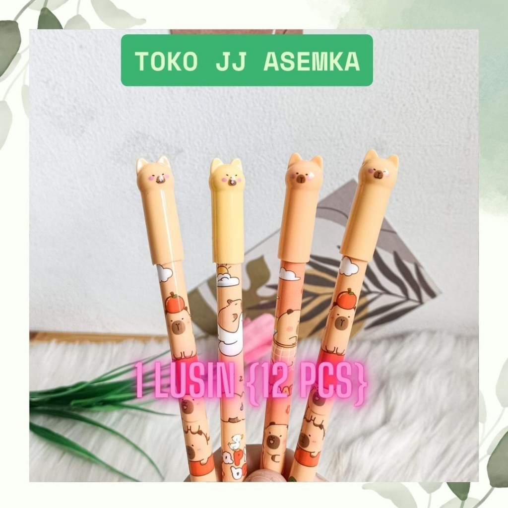 

1 LUSIN 12PCS PULPEN STANDAR KUPING CAPYBARA PENA BOLPEN BOLPOIN LUCU ANAK ALAT TULIS KANTOR SEKOLAH