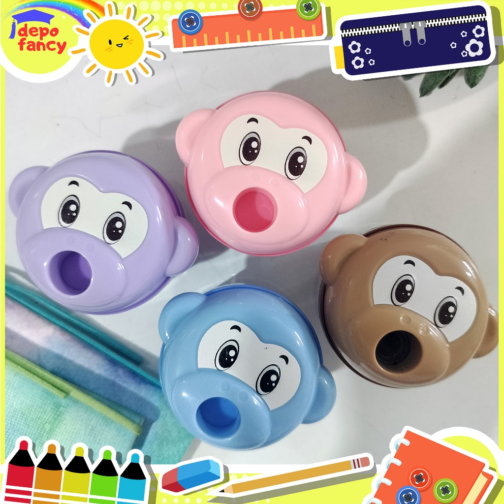 

PROMO! Rautan Pensil 2 Lubang 5877 Monkey / Sharpener / Ongotan / Sleper / Peruncing Pensil