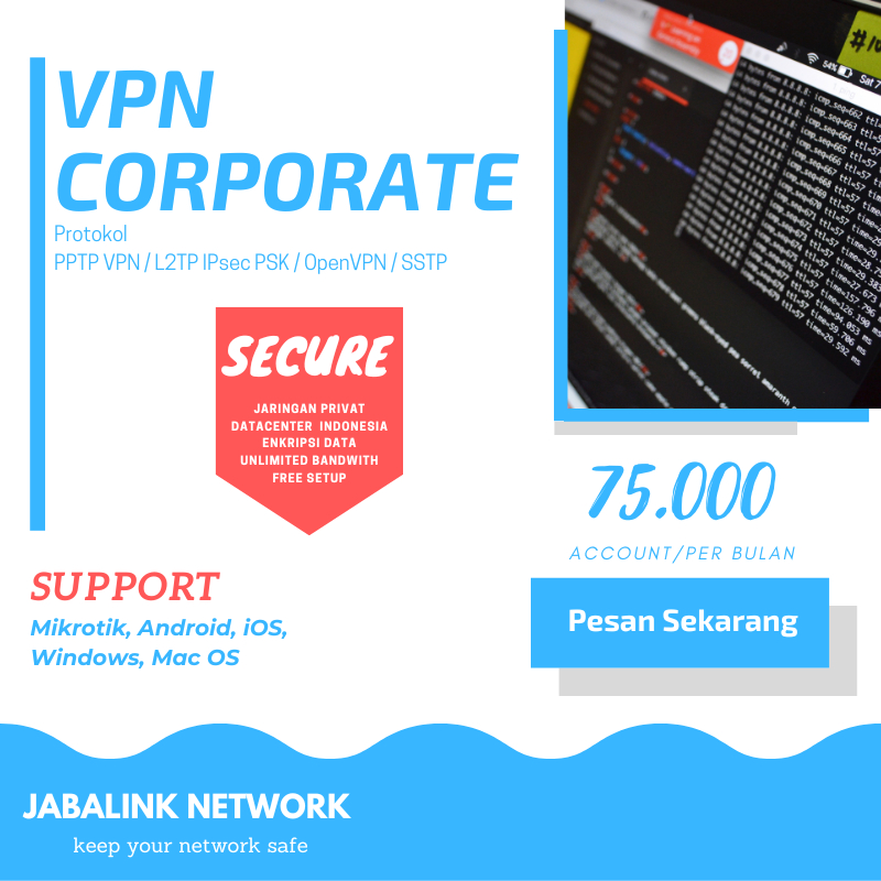Jual VPN Corporate PPPOE, L2TP