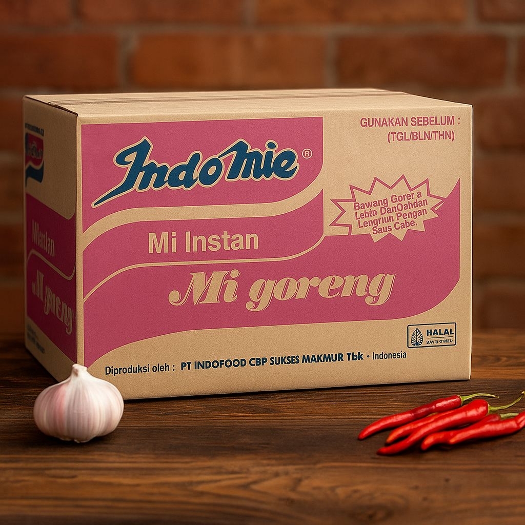 

Indomie Mie Goreng / dus (40 pcs) / Indomie Goreng Jumbo per dus (24 pcs)