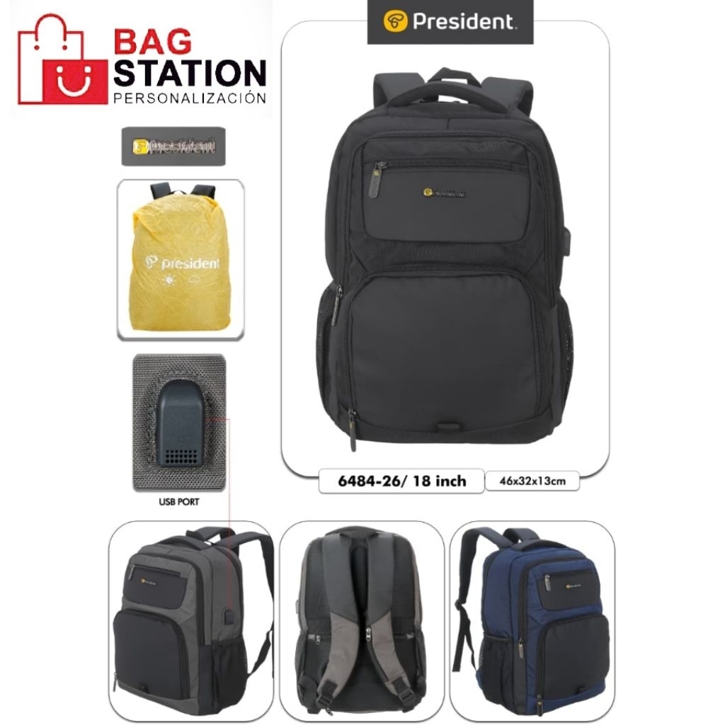 BACKPACK PRESIDENT USB ORIGINAL ASLI IMPORT TAS RANSEL LAPTOP TAS KERJA TAS PUNGGUNG TAS PRIA