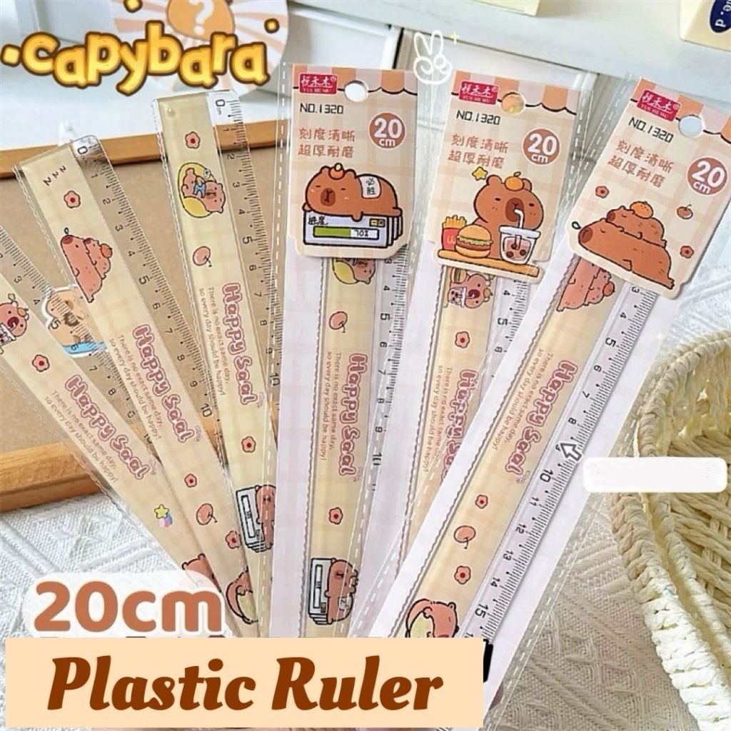 

(PF020) 20CM Capybara Ruler / Penggaris lucu awet estetik / Penggaris plastik Gambar / Pengukur ruler / Multifunction ruler stationary