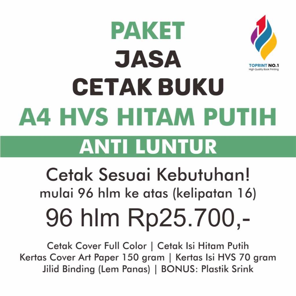 

Paket Jasa Cetak Buku A4 HVS Hitam Putih – Ekonomis & Jelas Terbaca