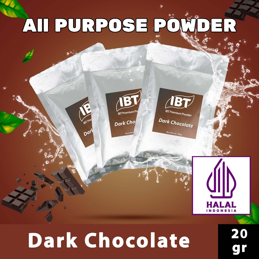 

Bahan Minuman Bubuk Rasa Dark Chocolate. Coklat IBT Premium Powder Sachet