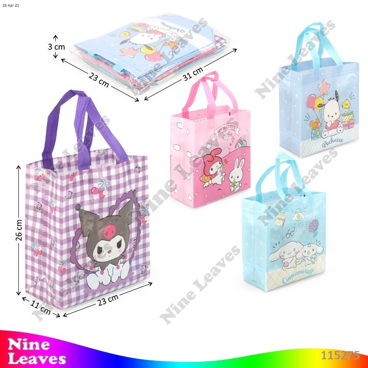 

Goodie Bag Karakter Sanrio Uk. M 23x11x25 cm Cinnamoroll/Kuromi/My Melody/Pochacco