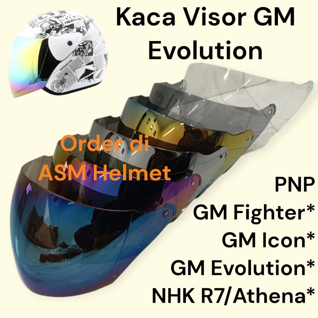 Kaca Visor Helm GM Evolution Kaca Helm GM Koran Kaca GM Cewe