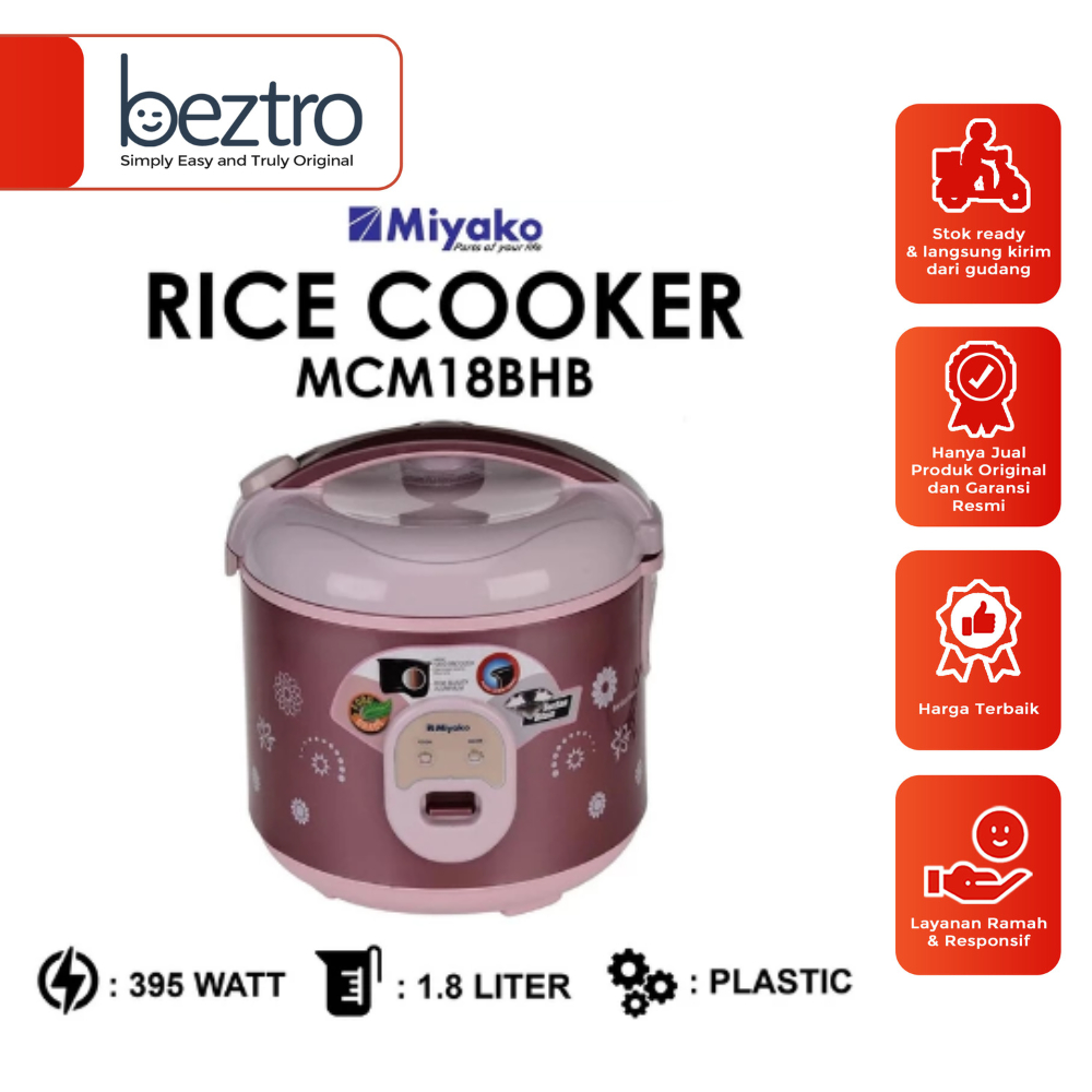 Miyako Magic Com MCM18BHB –  1.8 Liter Rice Cooker MCM-18-BHB Warna Pink