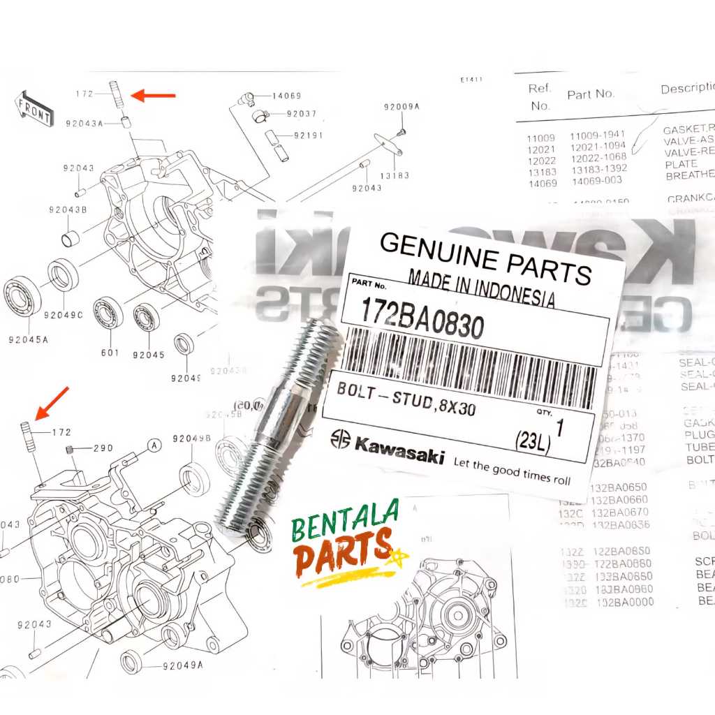 BAUT TANAM BLOK NINJA R SS RR NINJA KIS ORIGINAL KAWASAKI