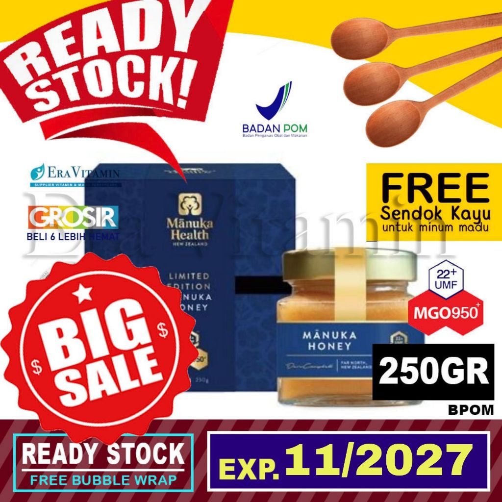 

[BPOM] MGO 950+ Madu Manuka Health Honey UMF 22 (250gr) LIMITED EDITION