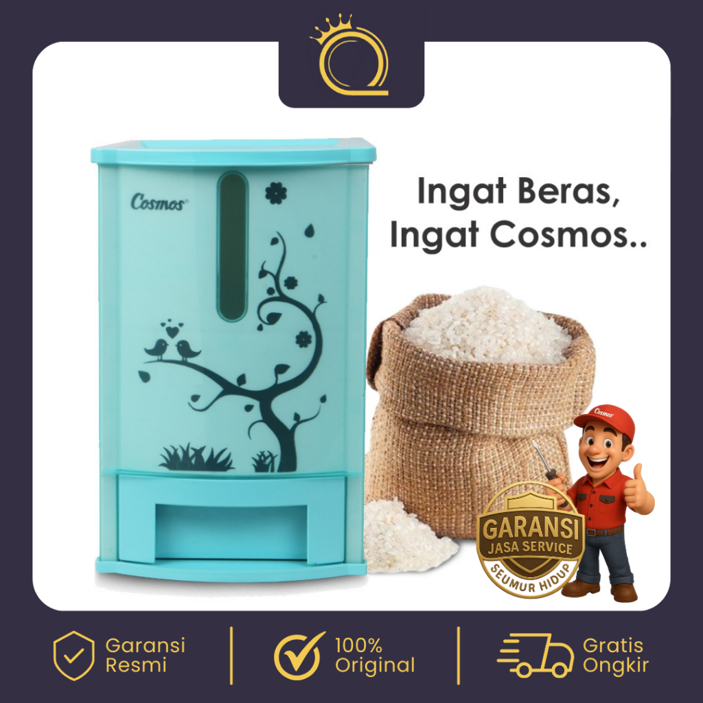 Cosmos Rice Box 007-Pundi Tempat Penyimpan Beras 7 KG