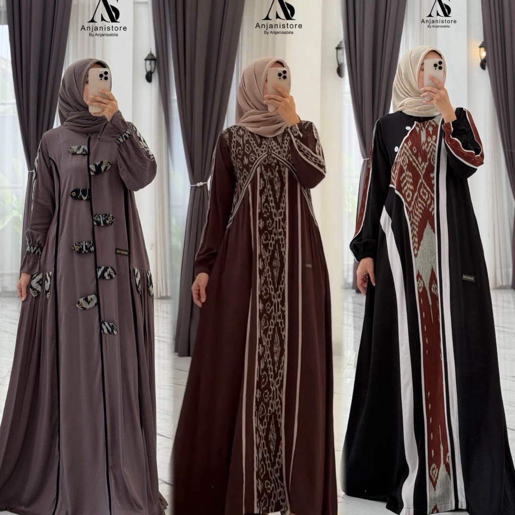 Dress/Gamis Etnik troso tenun lounching Terbaru ORI - ANJANISTORE