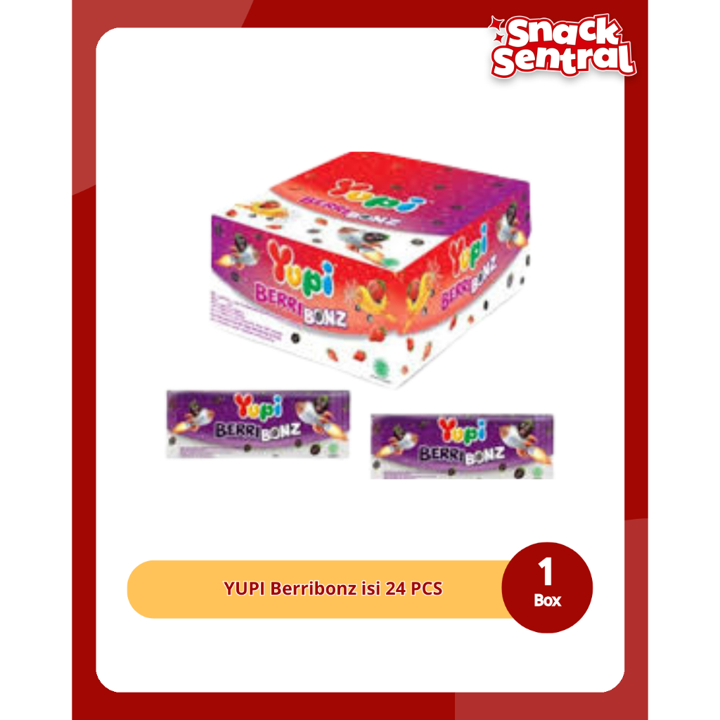 

YUPI Berribonz Permen Jelly Manis Asam Segar 1 Box Isi 24 PCS