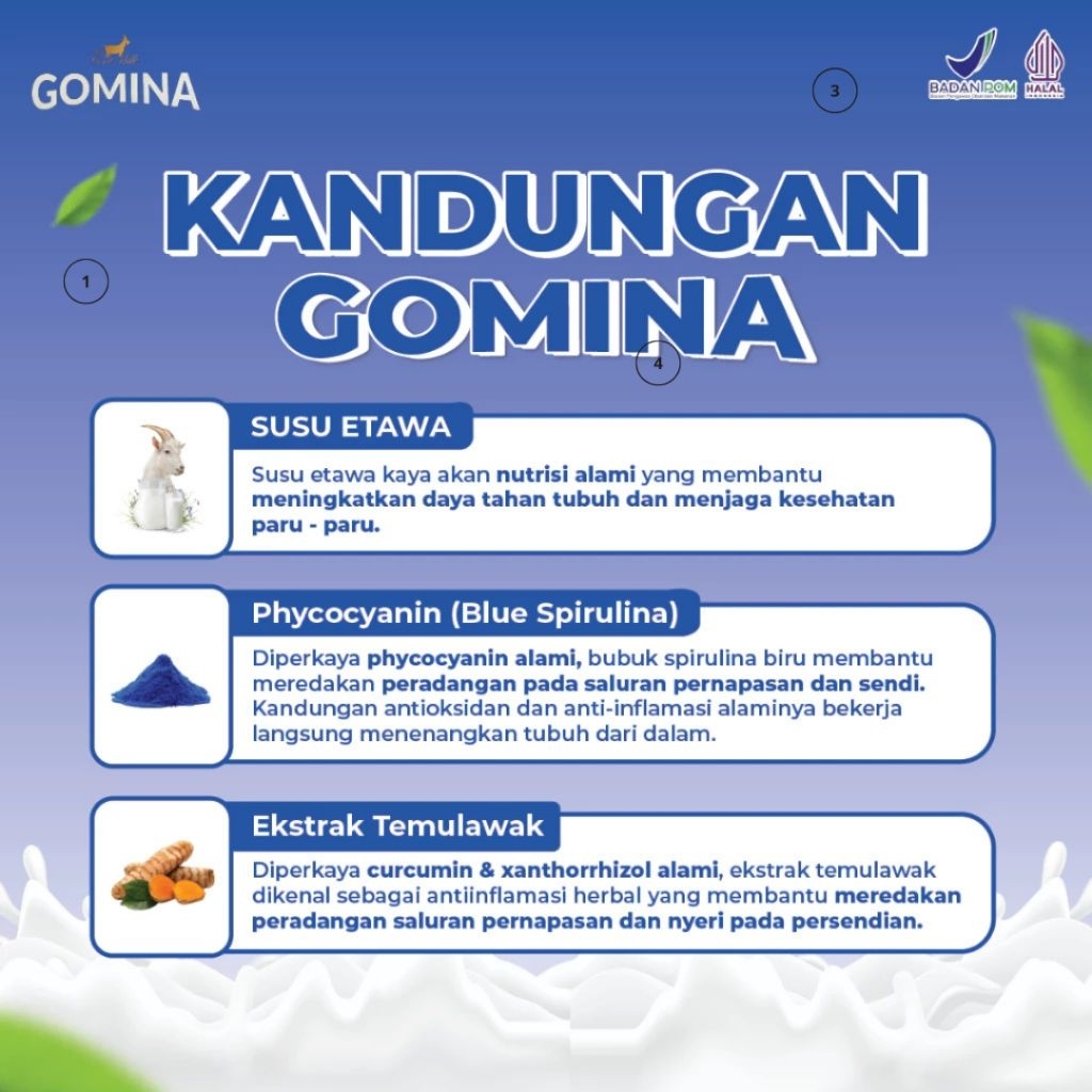 

Gomina Susu Kambing - Bantu Atasi Sesak Nafas dan ASMA - Susu Kambing Etawa 100% Original