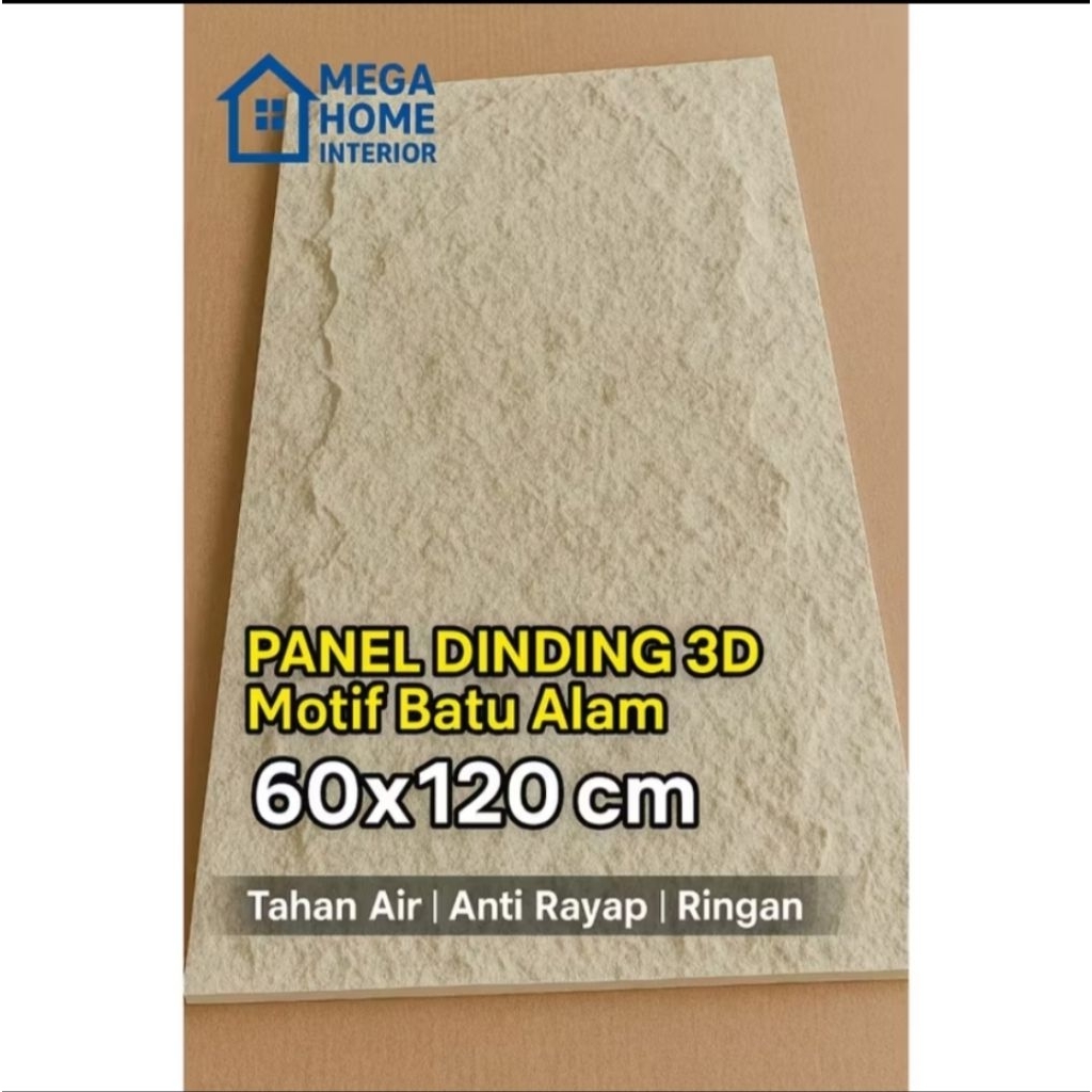 Panel Dinding 3D Motif Batu Alam