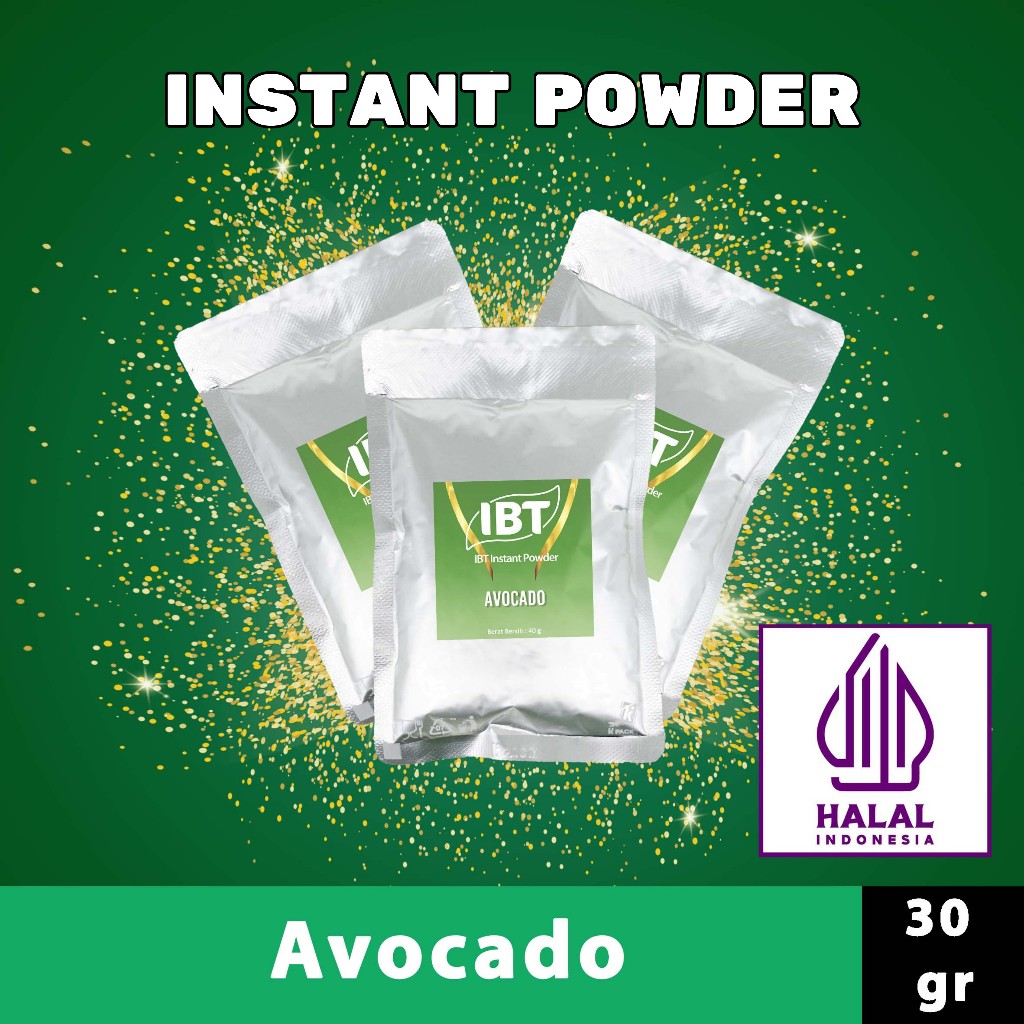 

Bahan Minuman Bubuk Rasa Avocado. Alpukat Instant IBT Drink Powder Sachet