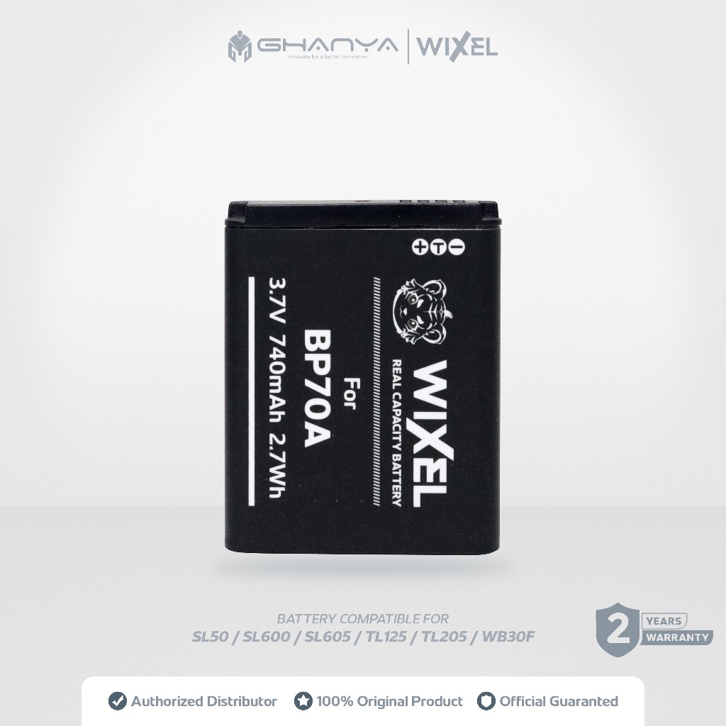 WIXEL Baterai Kamera BP70A for Samsung ES65 ES67 ES70 ES71 ES73 ES74 ES75 ES80 MV800 ES90 PL120 ST60