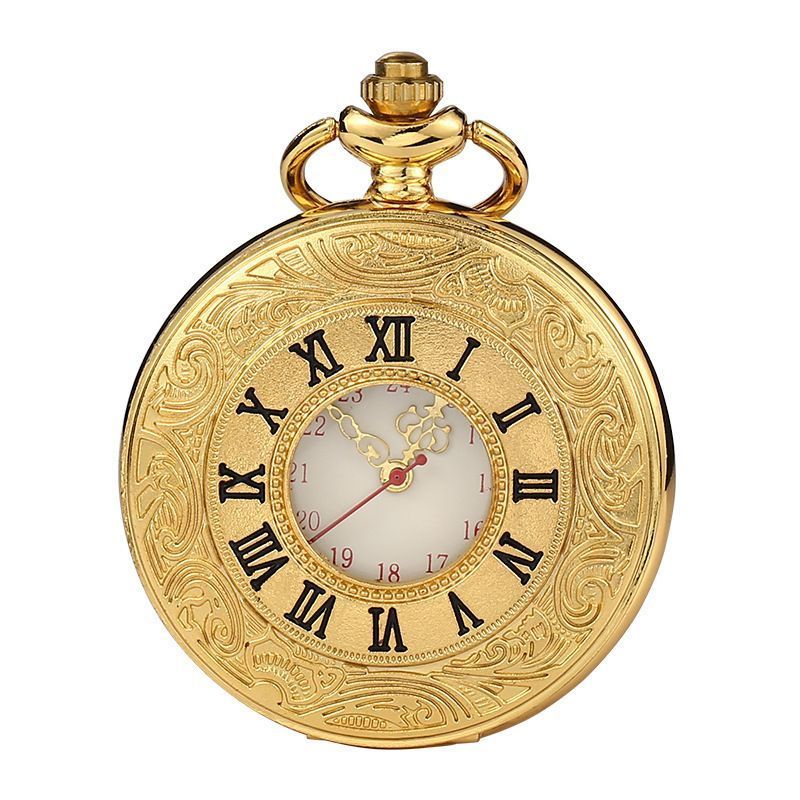 Jam Saku Kerangka Romawi Vintage Pocket Watch Antung Kuno Jam Saku Gerakan Kuarsa -
