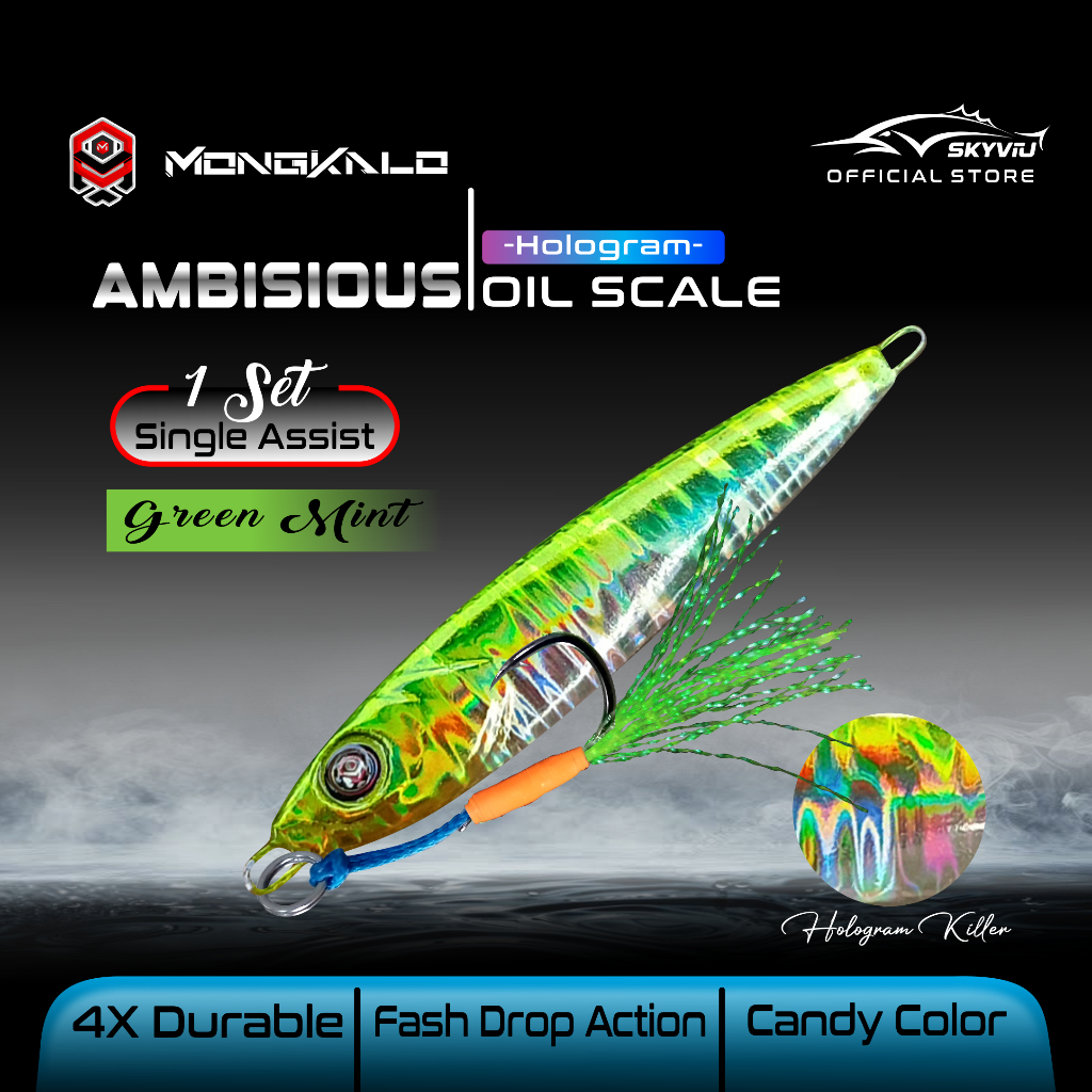 Mongkalo Ambisious Minyak noGID noMotif Candy 20 Hijau-Mint