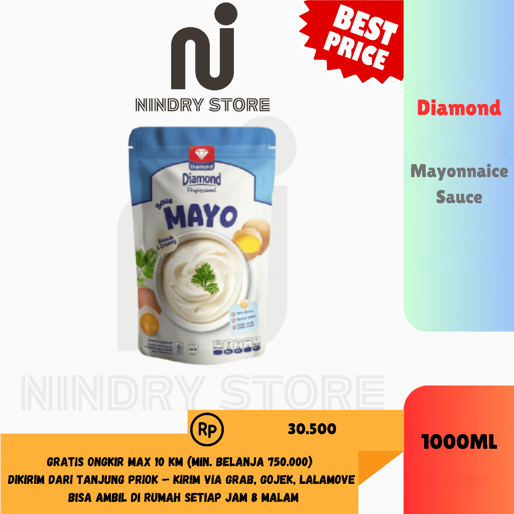 

Diamond Mayonnaise 1kg – Mayo Lembut Gurih untuk Saus & Salad | Nindry Store
