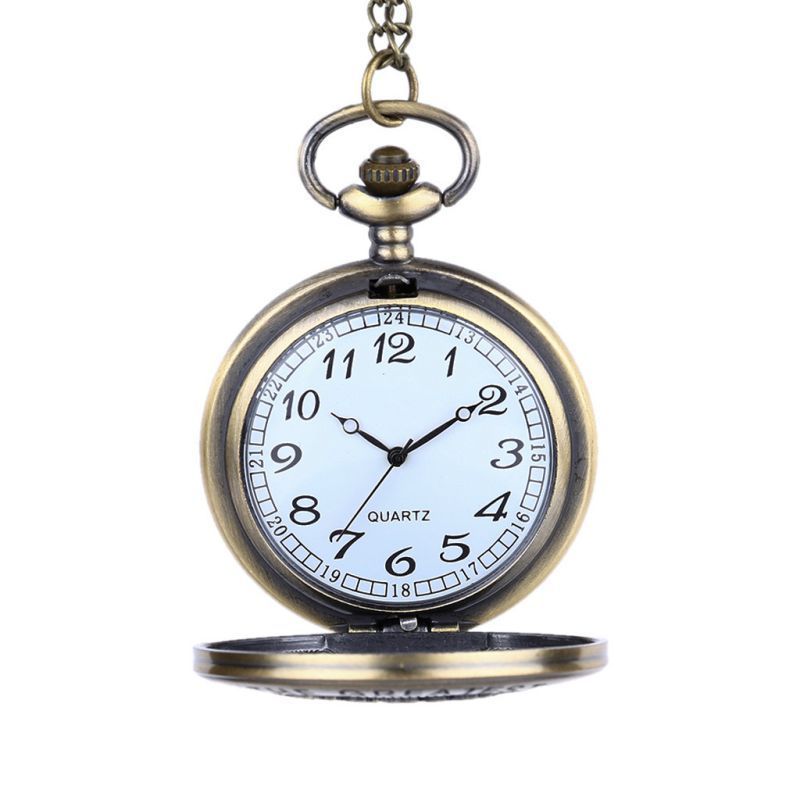 READY Jam Saku Gerakan Kuarsa Pocket Watch Vintage Jam Saku Gantung Kerangka Romaw Original