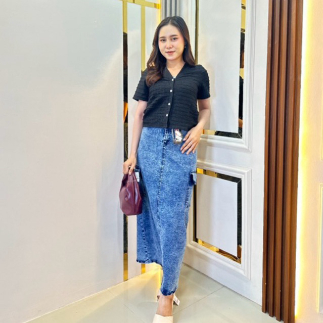 RASYAL SKIRT, Rok cargo span || Rok span model cargo ||Rok wanita kekinian