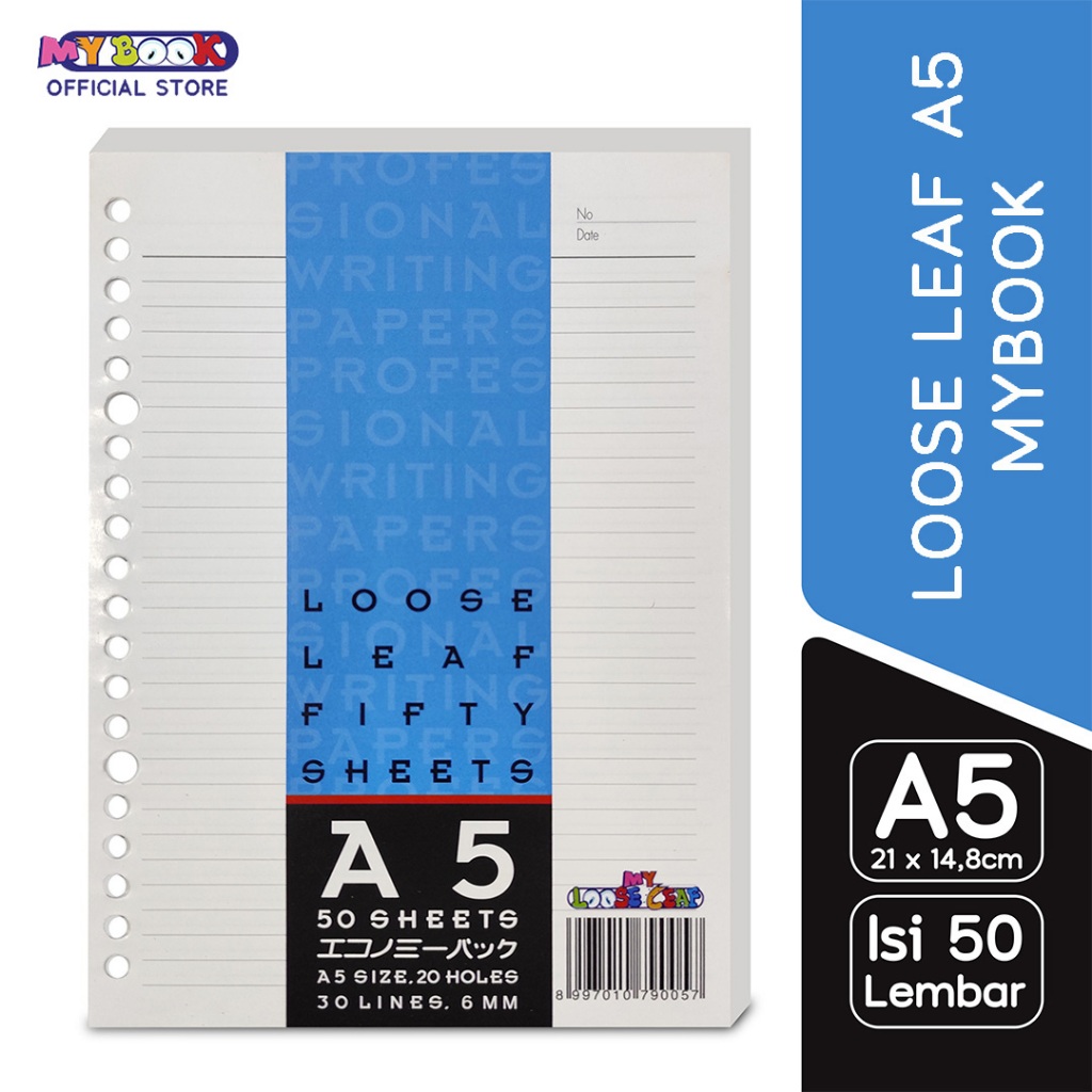 

My Book My Loose Leaf Isi Binder Bergaris A5 30 Garis - isi 50 Lembar