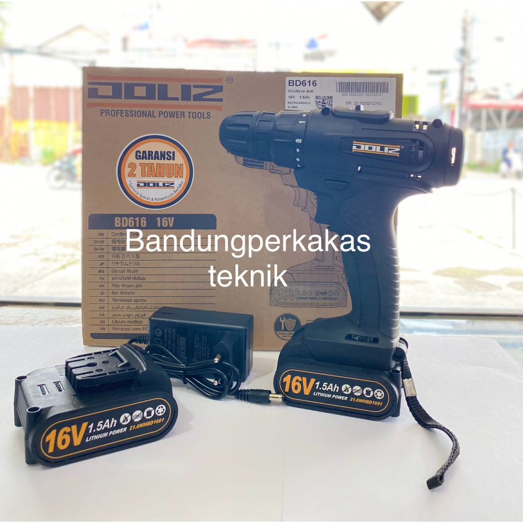 DOLIZ BD616 Bor Tangan Bor Baterai 16 Volt -CORDLESS DRILL DOLIZ BD616 -mesin bor tangan Doliz BD 61