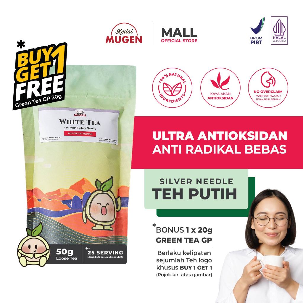 

Teh Putih Pucuk Antioksidan Tinggi - White Tea Silver Needle Kedai Mugen 50g