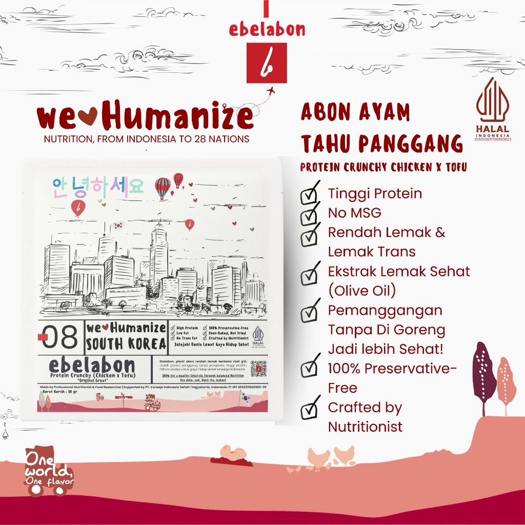 

Ebelaban Abon Ayam Tahu Panggang (Protein Soft Crunchy Chicken x Tofu) Kemasan KOREA SELATAN