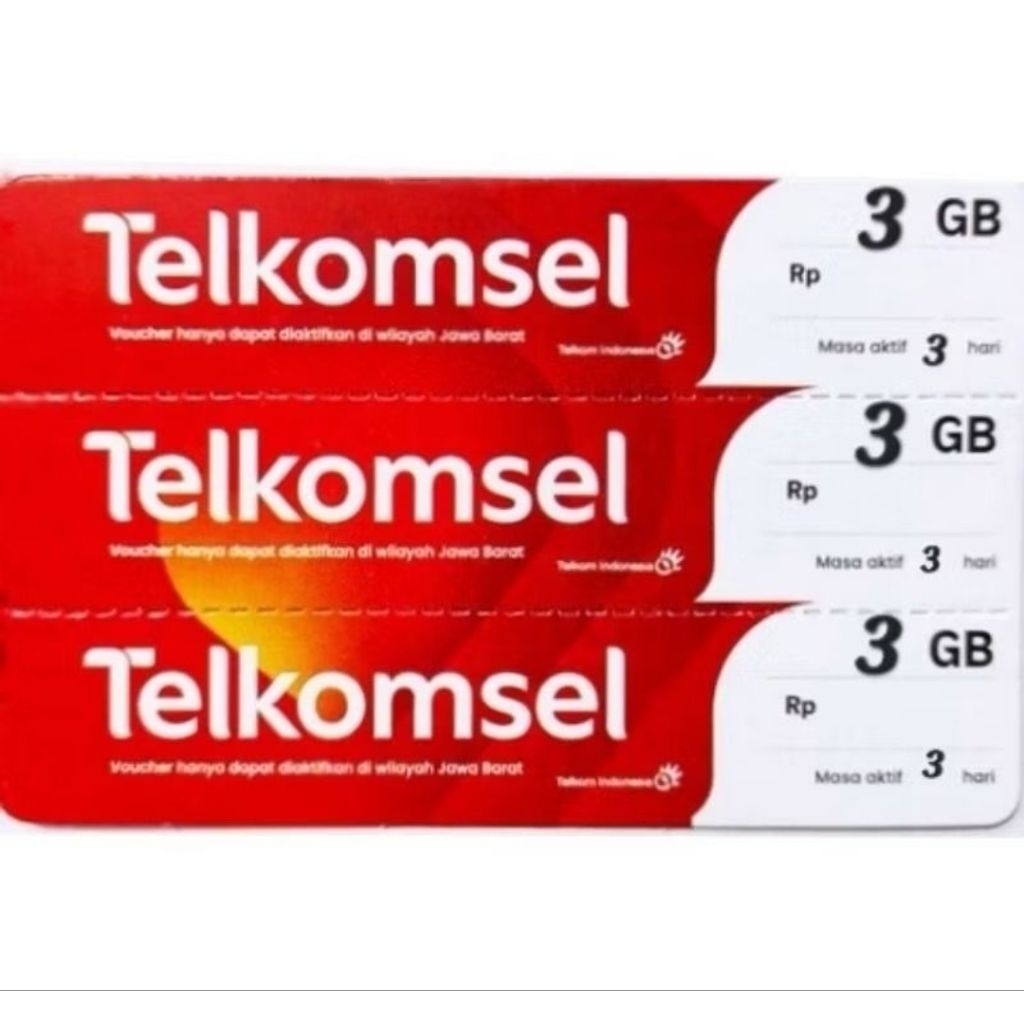 Voucher Data Telkomsel 3GB 3 Hari Zona 1 Sulawesi