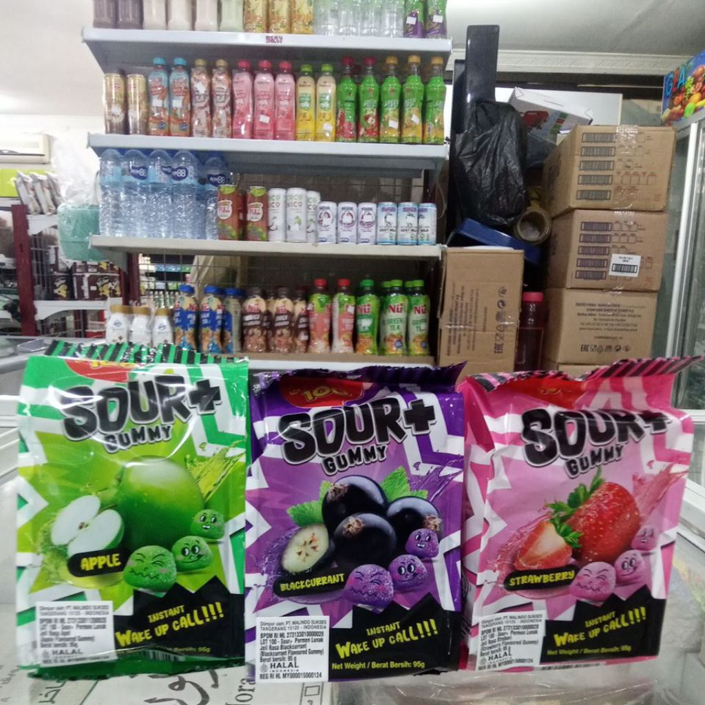 

PERMEN SOYR+GUMMY VARIAN APPEL , BLACKCURRANT, STRAWBERRY BERAT BERSIH 95 gr