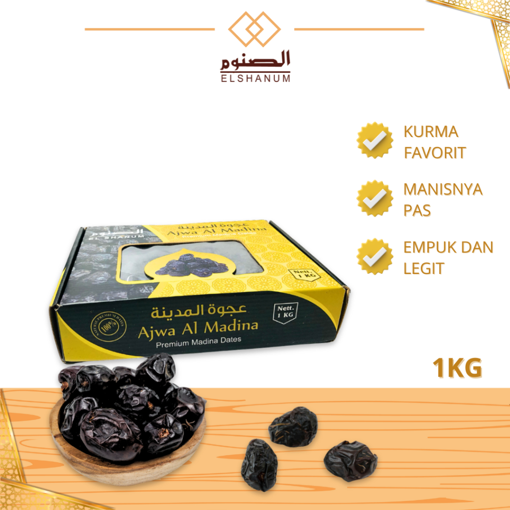 

Kurma Ajwa Original Premium 1kg / Kurma Ajwa Al Madinah Original 1kg / Shabani.Store / Elshanum Grup
