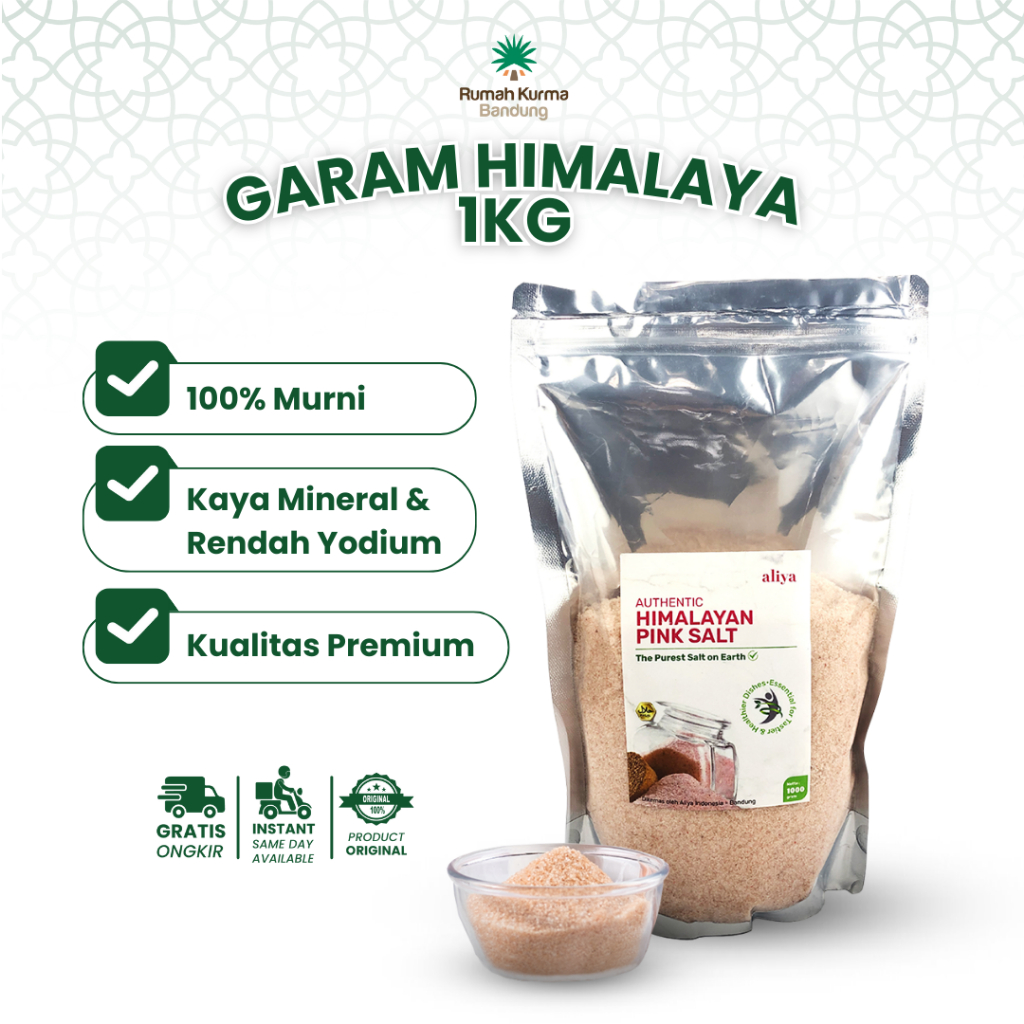 

Garam Himalaya 1 KG Premium Organik Sehat Himsalt 100% Murni Asli Pakistan Aliya