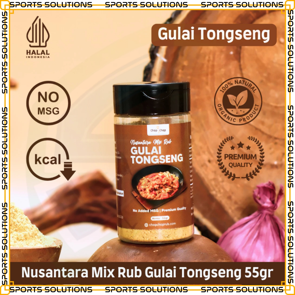

SPORTS SOLUTIONS STORE X CHOPCHOP Nusantara Mix Rub Gulai Tongseng 55gr - Bumbu Serbaguna No Msg Untuk Diet, Bekal Anak, Bekal Suami BUMBU TONGSENG INSTANT 55 GRAM