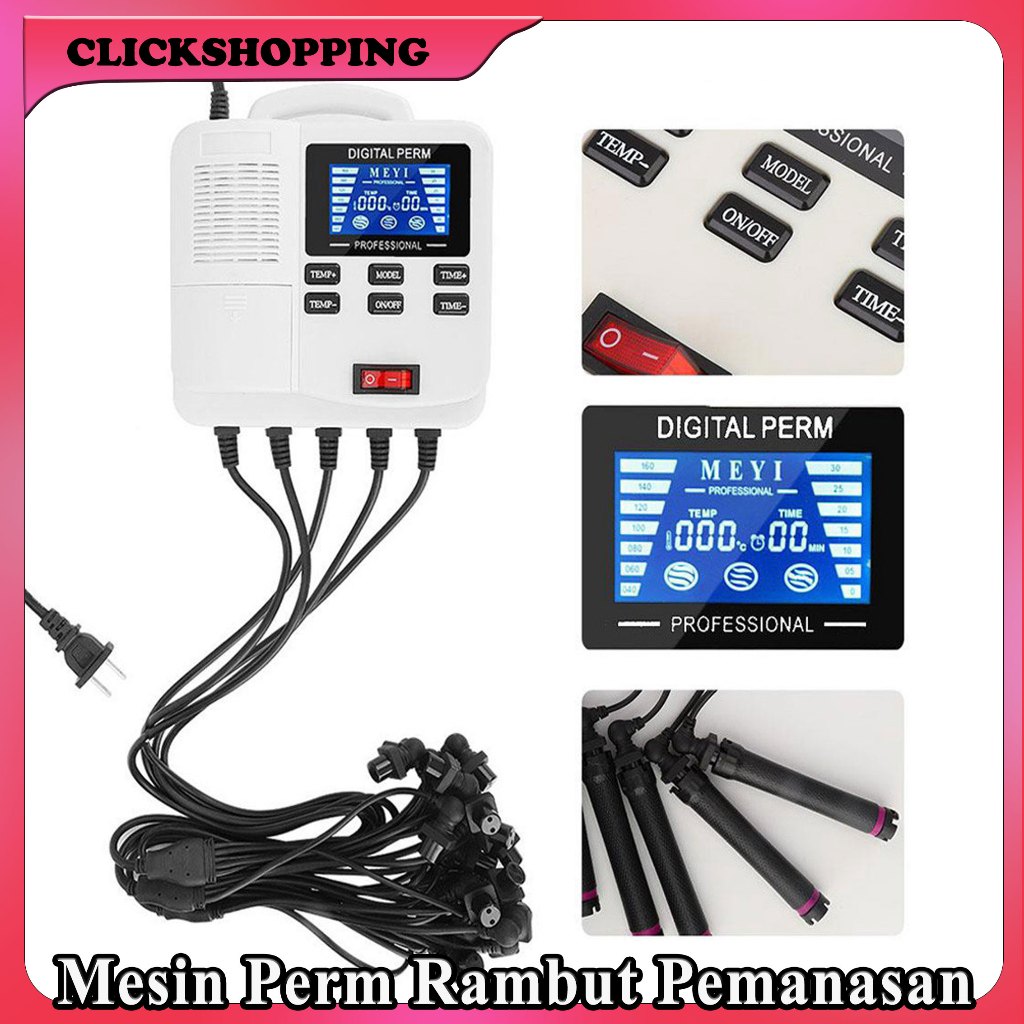 Mesin Perm Rambut Pemanasan PTC Digital Suhu yang Dapat Disesuaikan Gaya Rambut