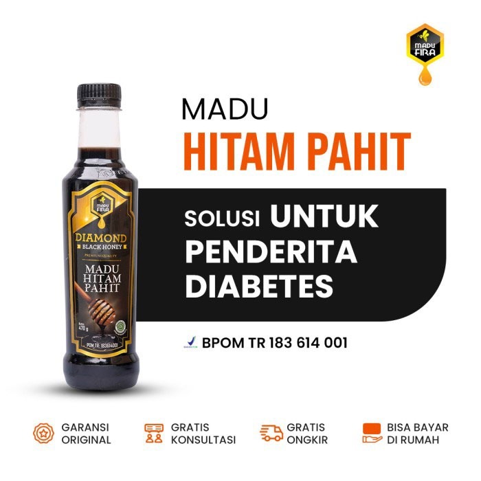 

Madu Hitam Pahit Diamond Plus Propolis Obat Diabetes Gula Darah Asli Original