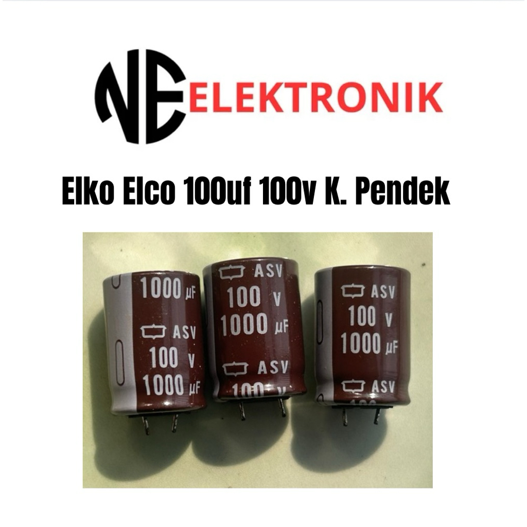 Elko Elco 1000uf 100v kaki Pendek