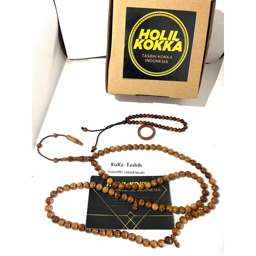 Tasbih Kokka Asli Polos Jumlah 99Butir Original Tasbih Kayu Kokka