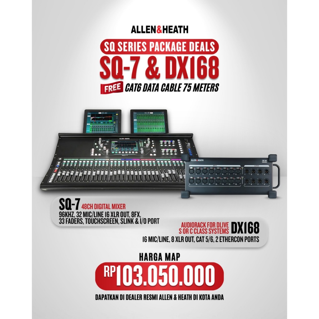 Allen & Heath SQ-7 + DX168 Paket DX-168 Digital Mixer Original SQ7