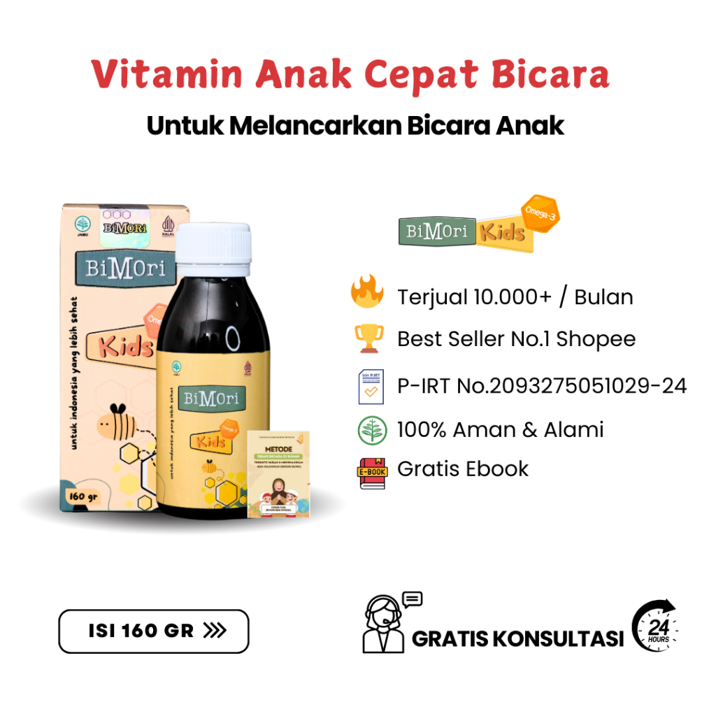 Bimori Kids Vitamin Cepat Bicara Untuk Anak Speech Delay Autisme Adhd Vitamin Kecerdasan Otak